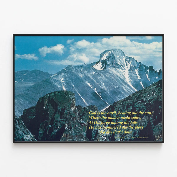 Colorado Longs Peak Mountain Poster — framed artwork on a wall