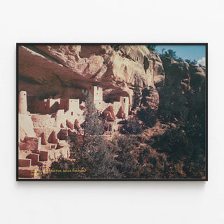 Decorative poster of Mesa Verde National Park - Spruce Tree House, Colorado — framed artwork on a wall