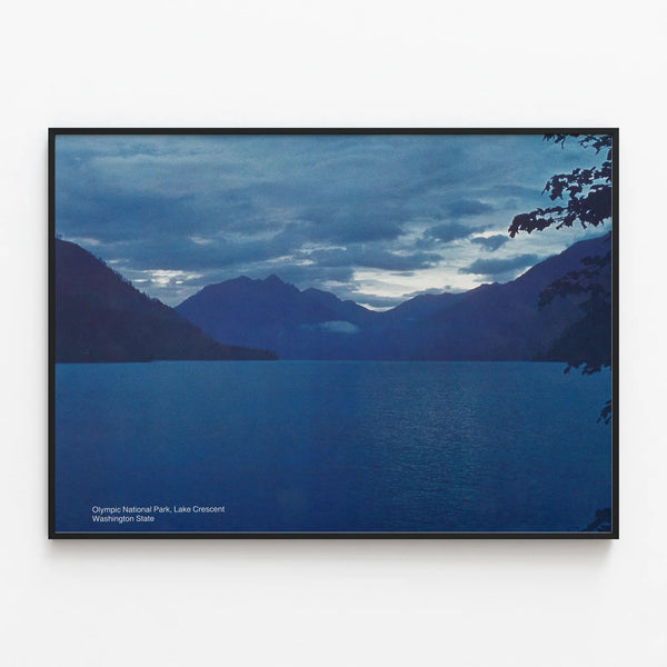 Lac Crescent Poster in Olympic National Park — framed artwork on a wall