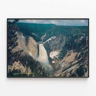 Yosemite National Park Bridal Veil Waterfall Poster — framed artwork on a wall