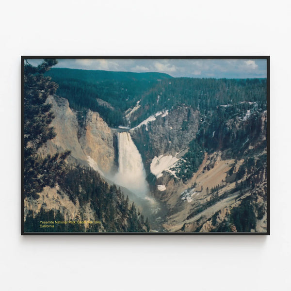 Yosemite National Park Bridal Veil Waterfall Poster — framed artwork on a wall
