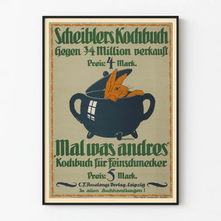 Vintage poster of Scheiblers Kochbuch cookbook