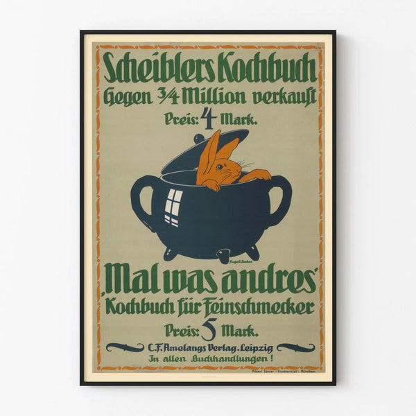 Vintage poster of Scheiblers Kochbuch cookbook