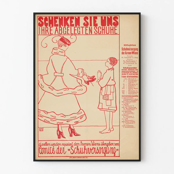 German vintage poster for solidarity shoe collection