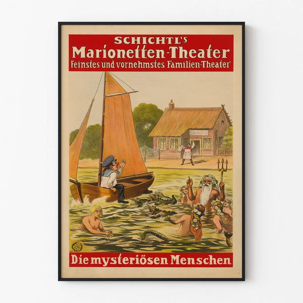 Vintage Poster of Marionnettes Schichtl's Family Theatre