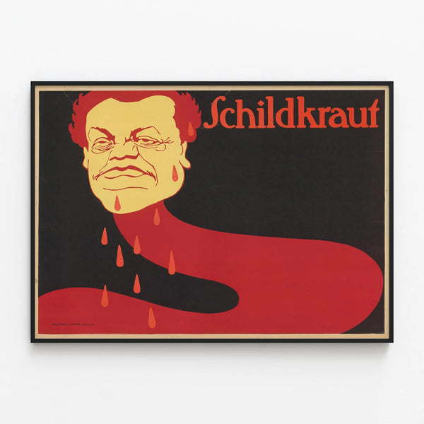 Poster Schidkraut with bold graphic design — framed artwork on a wall