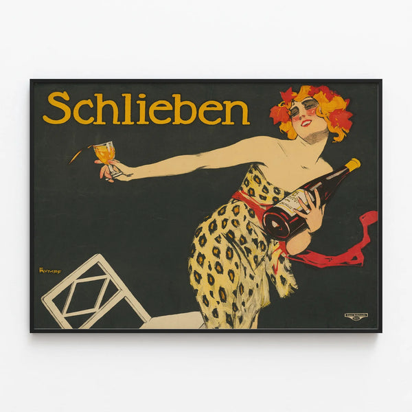 Vintage Schlieben poster retro wall decoration — framed artwork on a wall