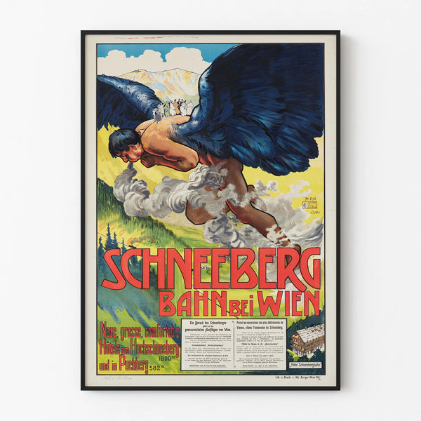 Vintage poster of Bahn Schneeberg near Vienna