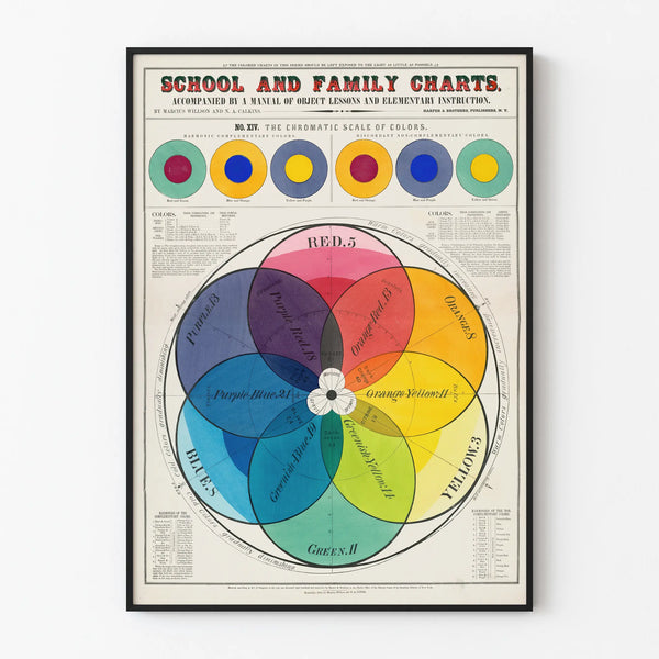 Educational Poster Chromatic Scale of Colors Vintage