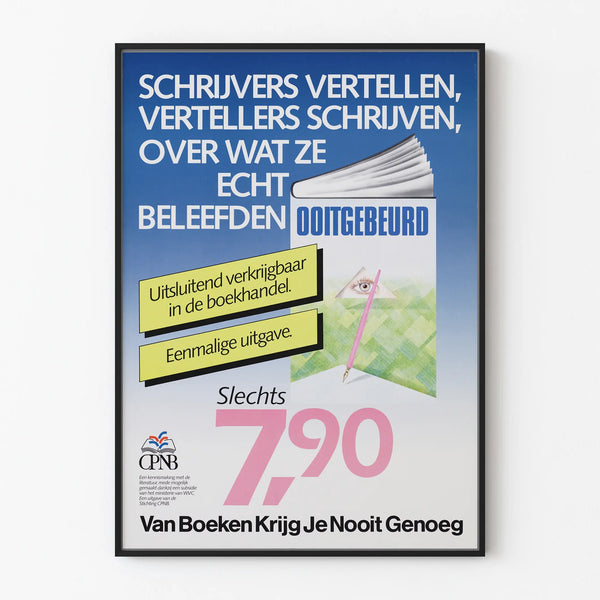 Vintage Dutch literary advertising poster