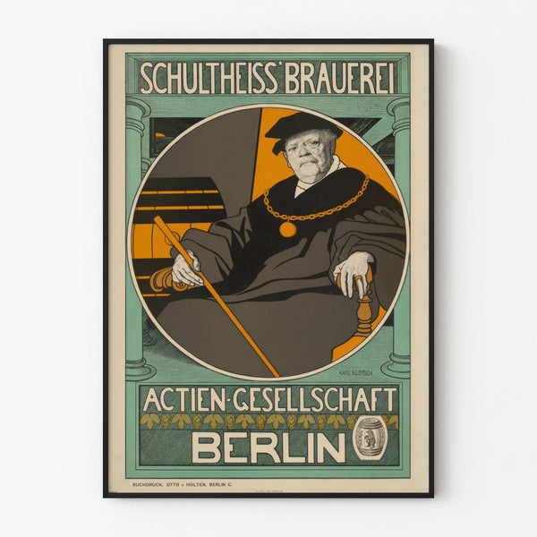 Vintage poster of Schultheiss Brewery Berlin for wall decoration
