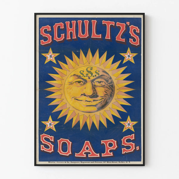 Vintage Schultz's Soaps Poster Retro Wall Decoration