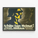 Vintage Schutz Eure Heimat Poster - German Military Propaganda Poster — framed artwork on a wall