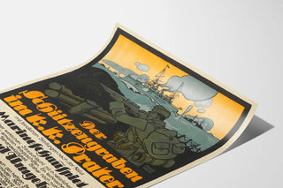 Vintage military poster « Der Schutzengraben im k.k. Prater » by Franz Wacik