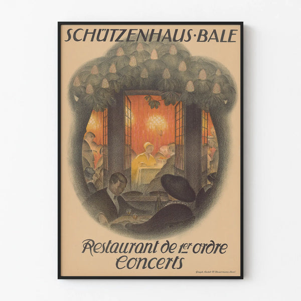 Vintage Poster of Schützenhaus Bale – Restaurant and Concerts