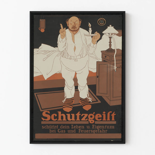 Vintage Schutzgeist Gas and Fire Safety Poster
