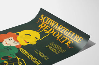 Vintage black and yellow poster for Musikverein 1913 event