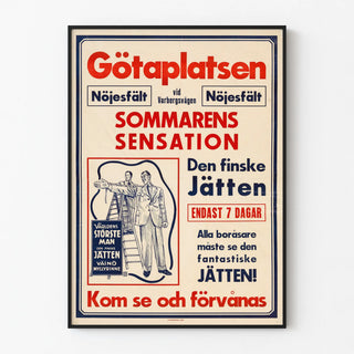 Vintage poster of Finnish giant exhibition Väinö Myllyrinne