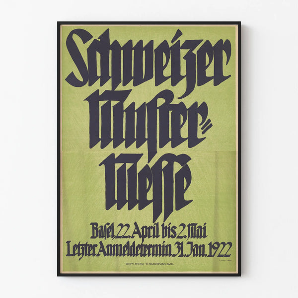 Swiss Poster Muster Messe Basel 1922 – Vintage wall decoration poster