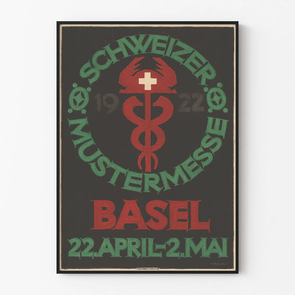 Vintage Swiss Fair 1922 Poster in Basel