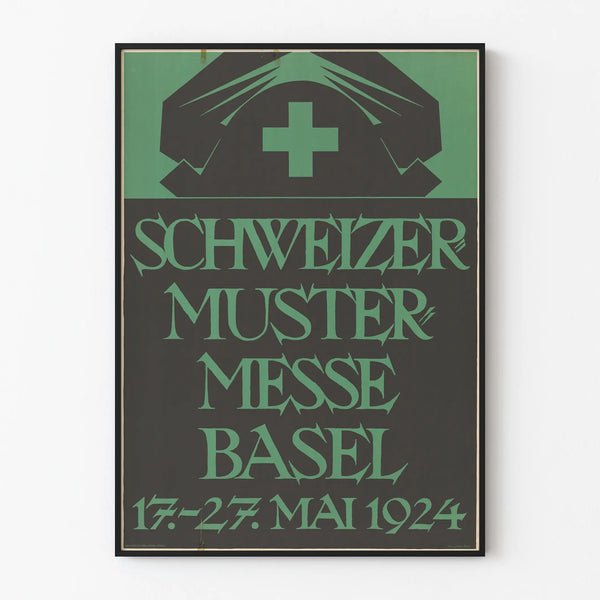 Vintage poster Swiss Fair Basel 1924 wall decoration