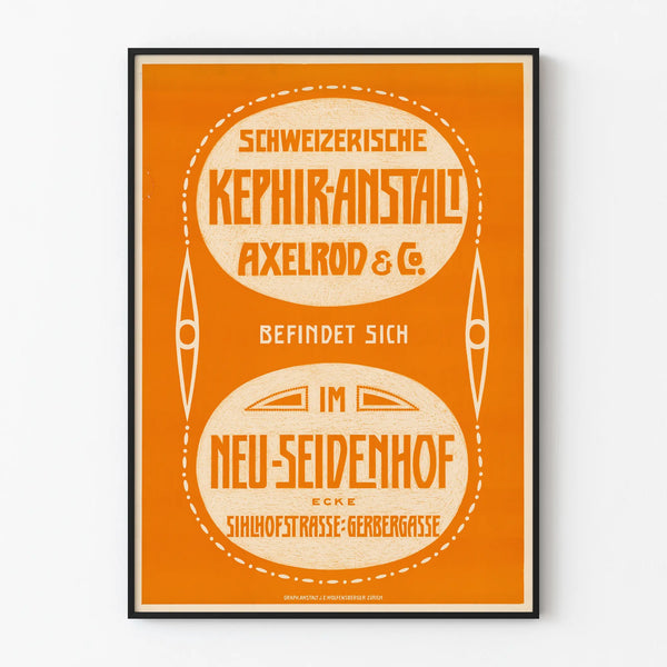 Vintage Swiss Poster Kephir Anstalt Axelrod & Co