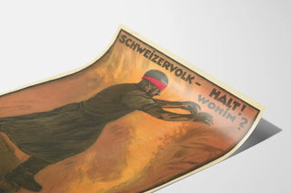 Vintage Swiss political poster against wealth tax