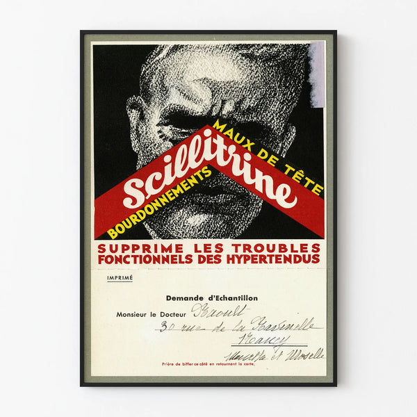 Vintage advertising poster for Scillittrine – Retro medical wall decoration
