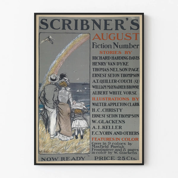 Vintage Scribner's August Fiction Poster