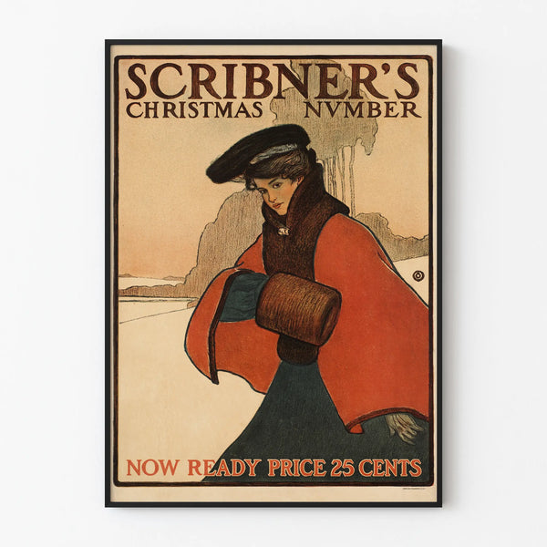Vintage Scribner's Christmas Number Poster for Wall Decoration