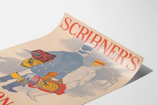 Vintage Scribner's Fiction Poster - Elegant Illustration of a Man in a Top Hat