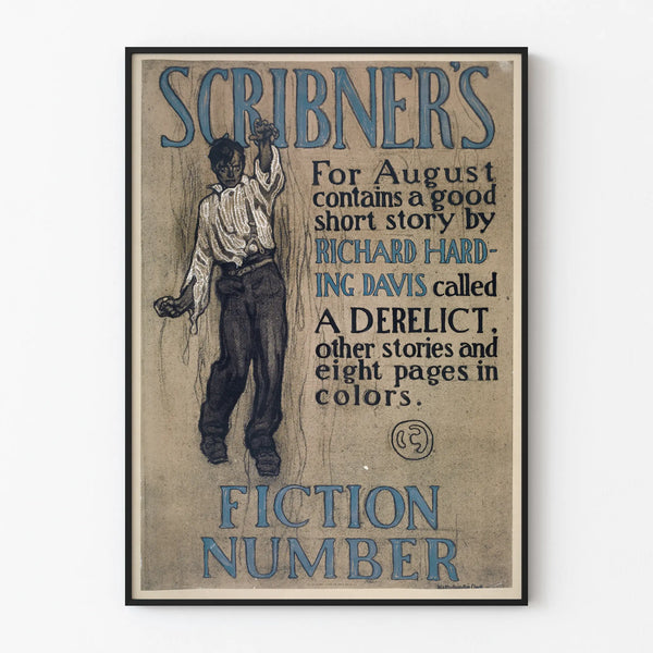 Vintage Scribner's Fiction Number Poster - Literary Wall Decoration Poster