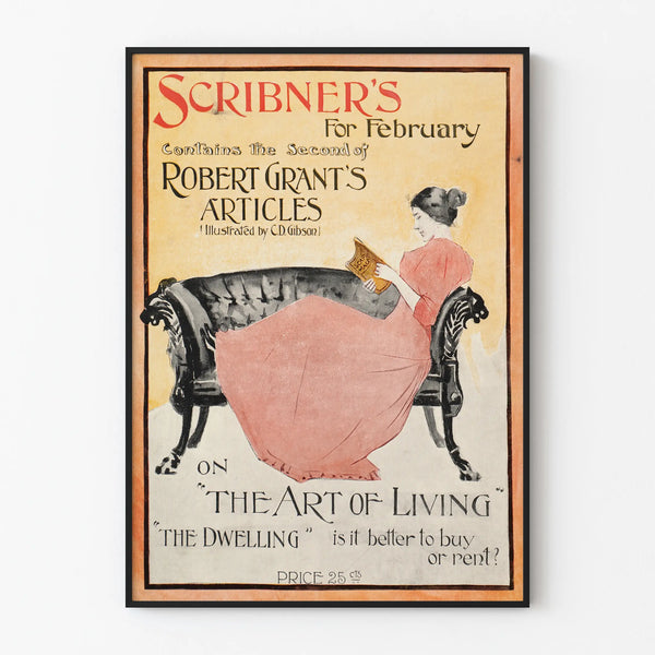 Vintage Scribner's Poster - Reading and Art of Living