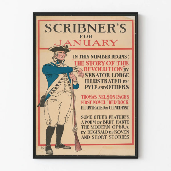Vintage Scribner's Poster January - Historical Wall Decoration