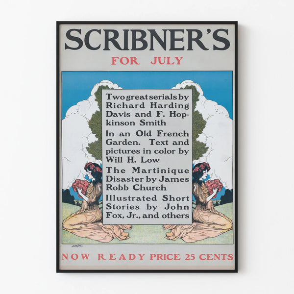 Vintage Scribner's Poster for July - Classic Wall Decoration