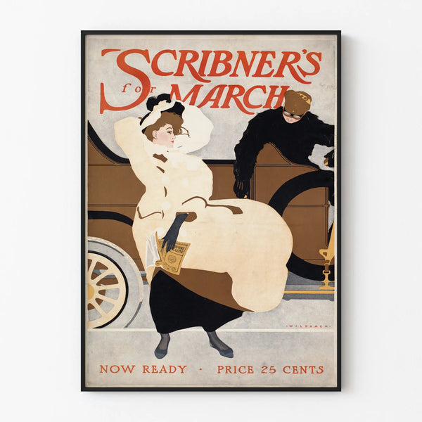 Vintage Scribner's Poster for March - Retro Wall Decoration