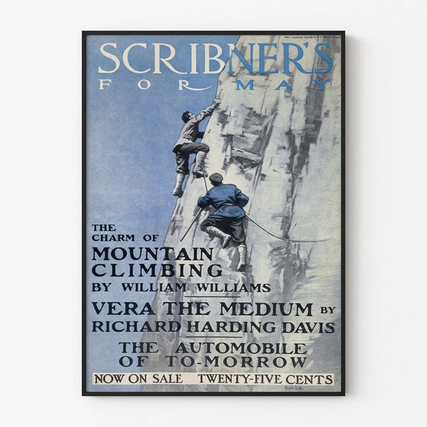 Vintage mountaineering poster Scribner's May - inspiring wall decoration