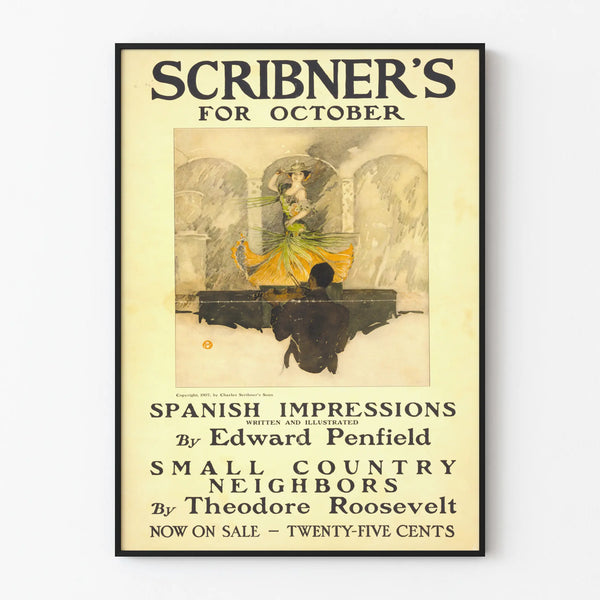 Vintage Poster Scribner's October 1907 - Spanish Dancer and Violinist