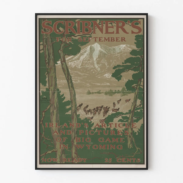 Vintage Scribner's poster September - Big Game of Wyoming