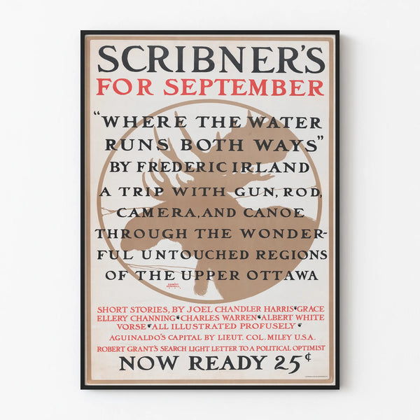 Vintage Scribner's Poster for September - Retro Wall Decoration