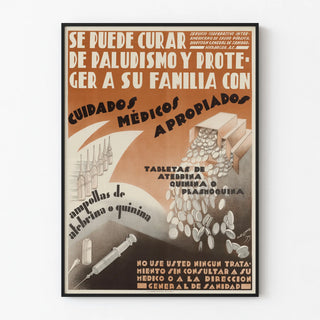 Vintage public health poster on the fight against malaria