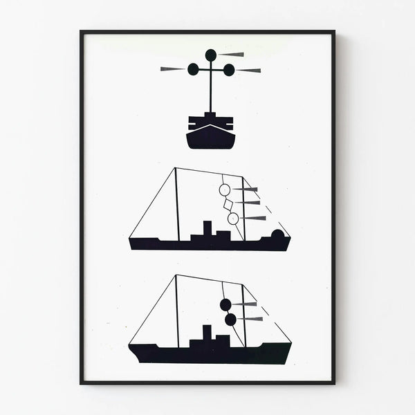 Decorative Poster of Nautical Signals for Maritime Navigation