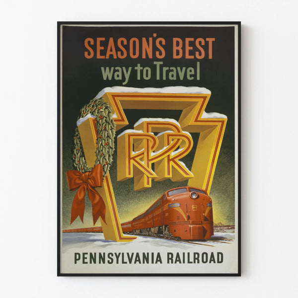 Vintage Pennsylvania Railroad Train Poster Decorative