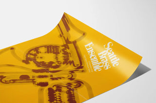 Poster Design Seattle Brass Ensemble Yellow and Brown