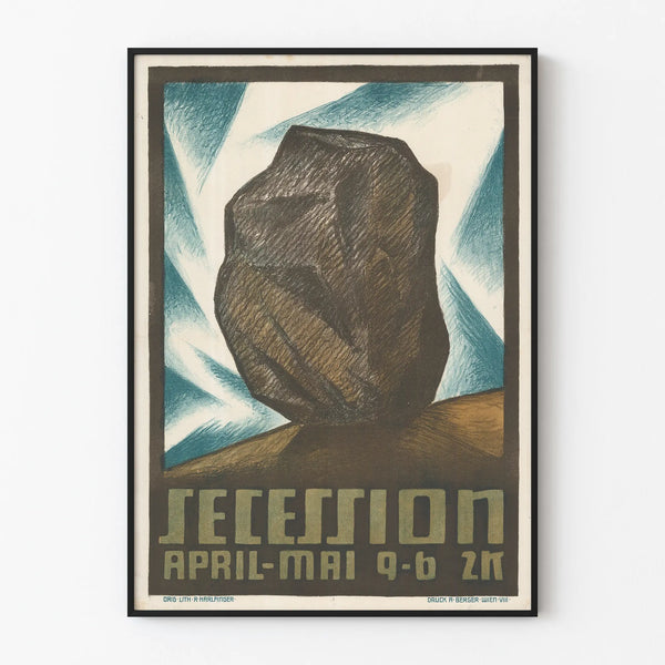 Secession Poster with Stone and Light Motif