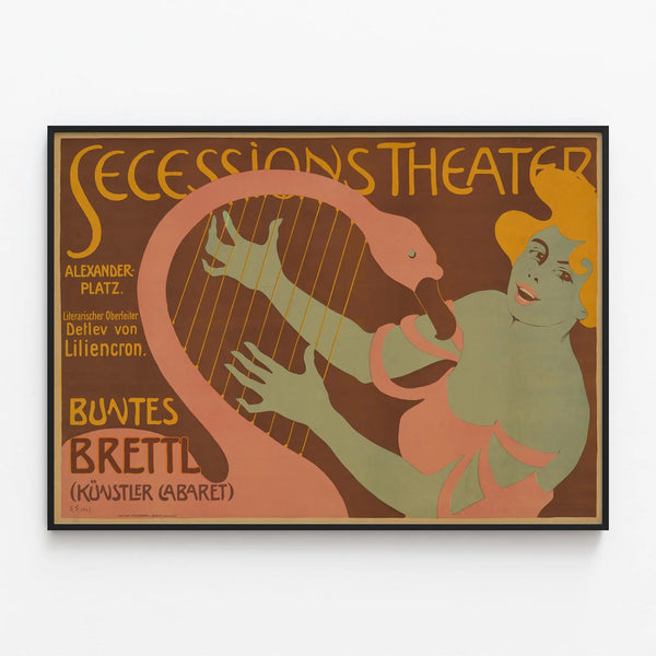Poster Secession Theater Alexanderplatz - Vintage Wall Decoration — framed artwork on a wall