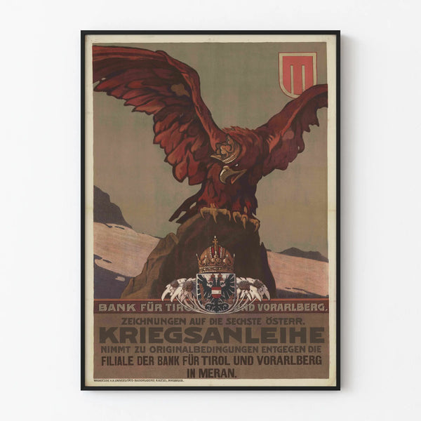 Vintage poster of the Sixth Austrian War Loan with imperial eagle