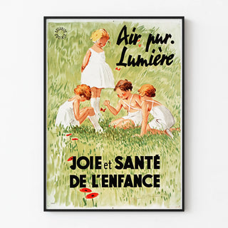 Vintage Poster Social Security - Clean air and light, joy and health of childhood