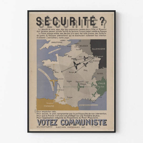 French Political Propaganda Poster 1937 Vote Communist
