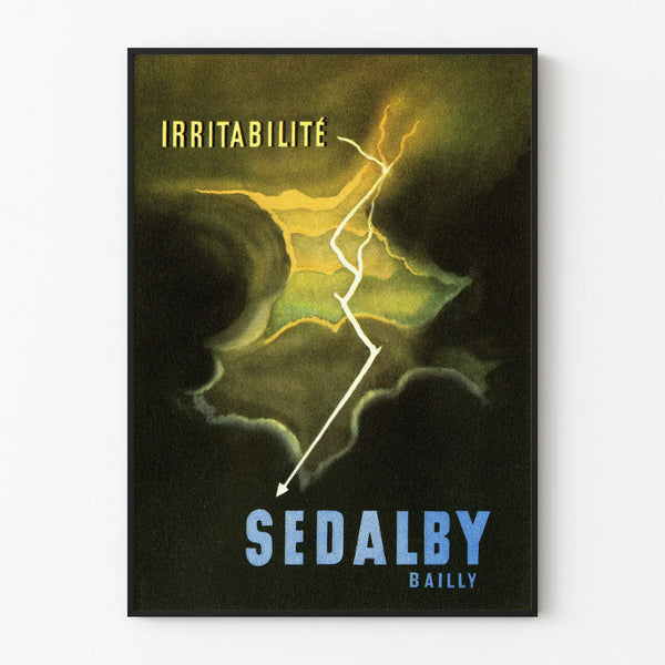 Vintage poster Irritability Sedalby Bailly for wall decoration